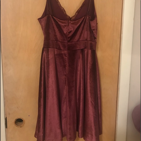 Maroon Velvet Dress - Picture 3 of 3